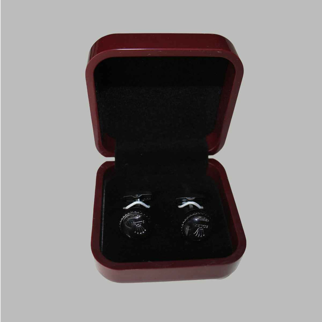 0Black Rolex Design Round Cufflinks (A-3556) - LEMON DENIM