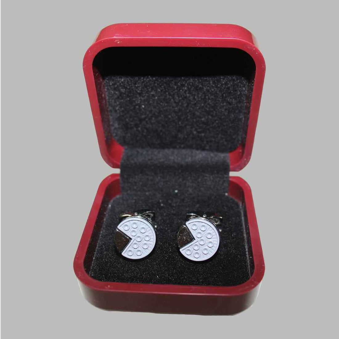 Grey Metal Cufflinks - Slice Style A-3560