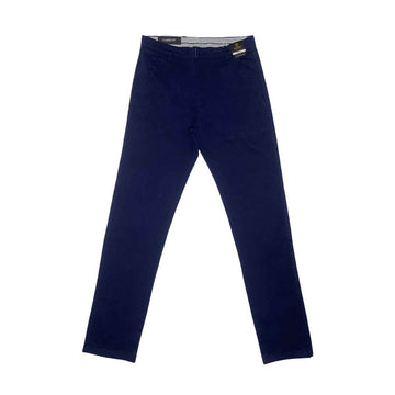 Blue Cotton Chino Pants - Solid Colour Cotton Chino A-3444