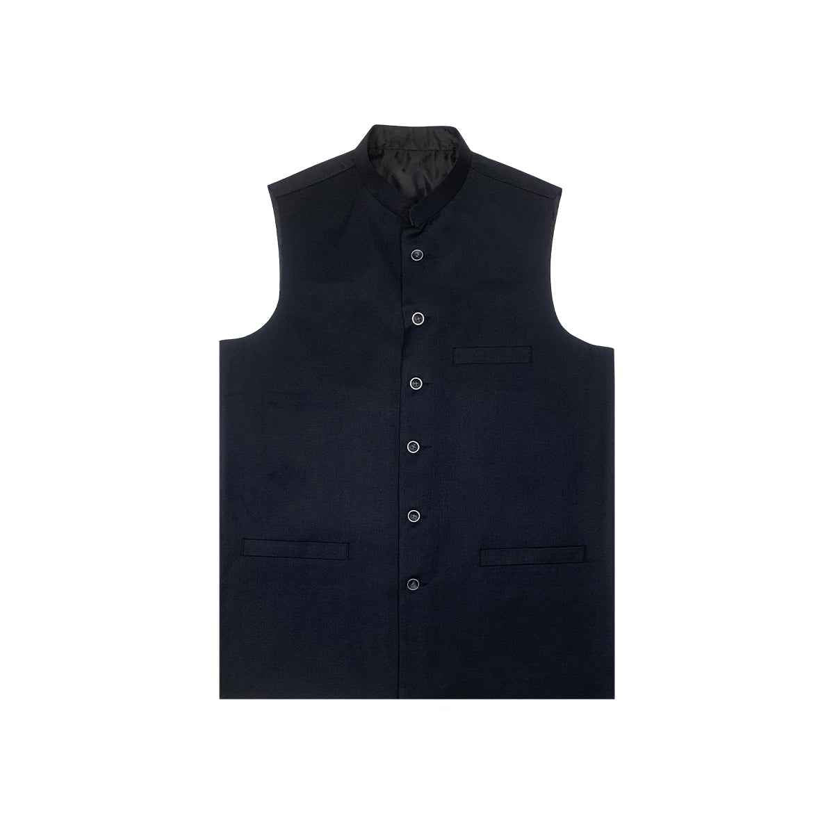 BLACK PLAIN WAISCOAT (A-2376)