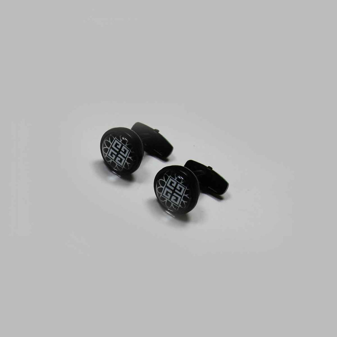 Grey ROund Design Cufflinks (A-3566)