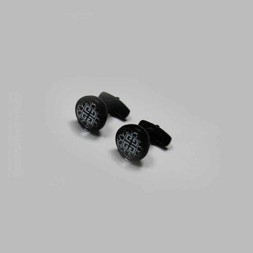 Grey ROund Design Cufflinks (A-3566)