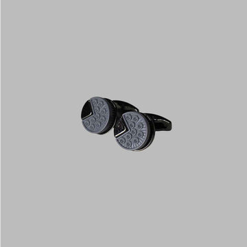 Grey Metal Cufflinks - Slice Style A-3560