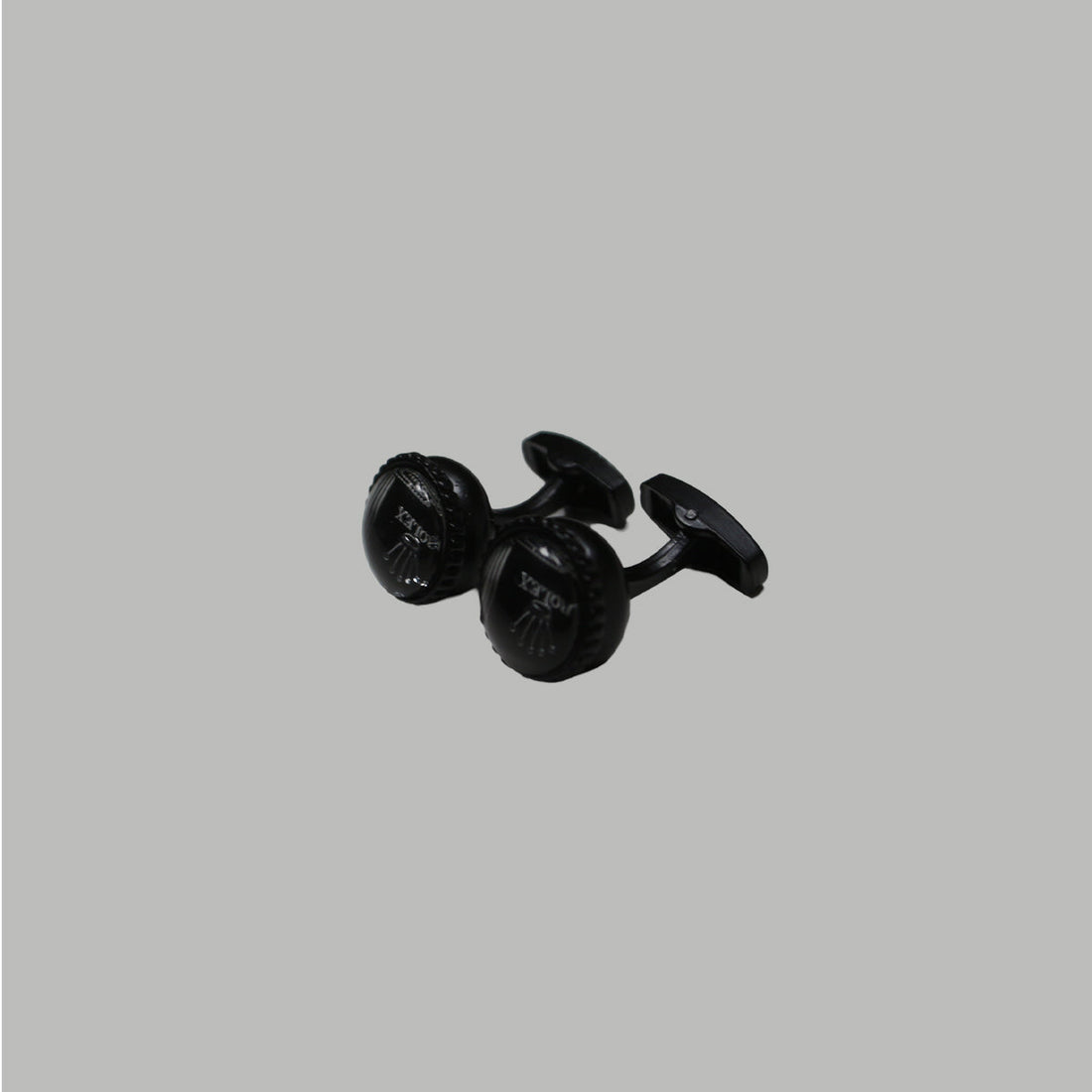 0Black Rolex Design Round Cufflinks (A-3556) - LEMON DENIM