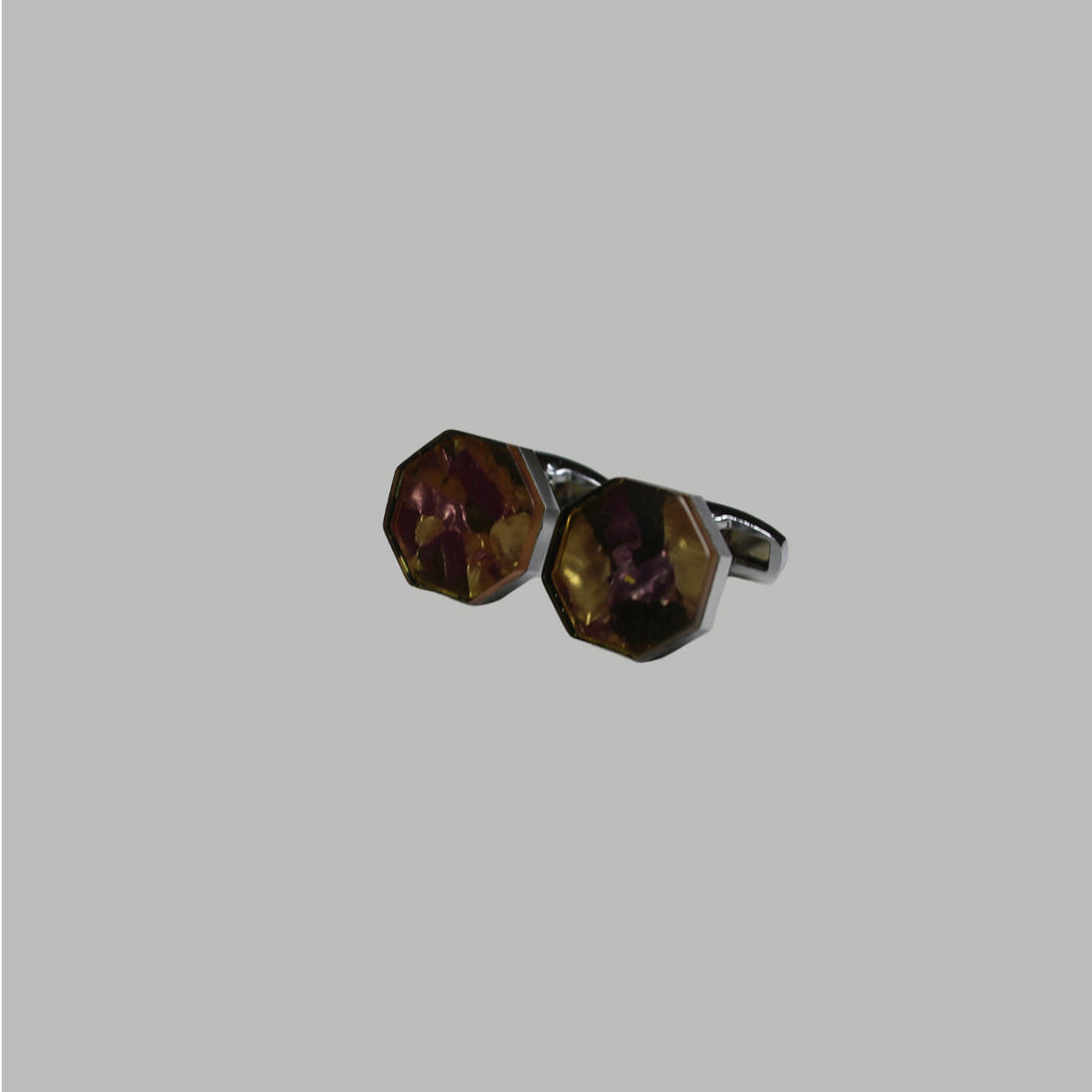Black Round Textured Cufflinks (A-3563) - LEMON DENIM