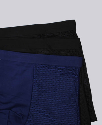 Pack Of 3 Lacra Fabric Net Design Boxer (A-2974)