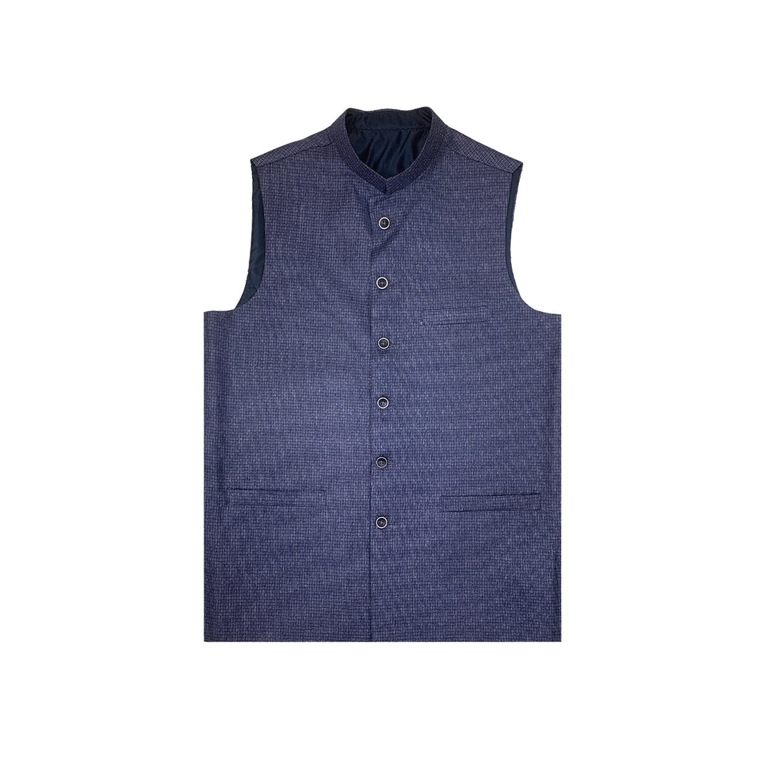 BLUE SELF WAISCOAT (A-2349)