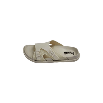 Fone Colour Double Belt Style Slipper (A-2434) - LEMON DENIM