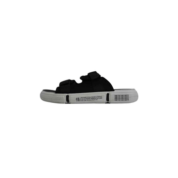 Black & WHite Dual Strap Slipper (A-2435) - LEMON DENIM