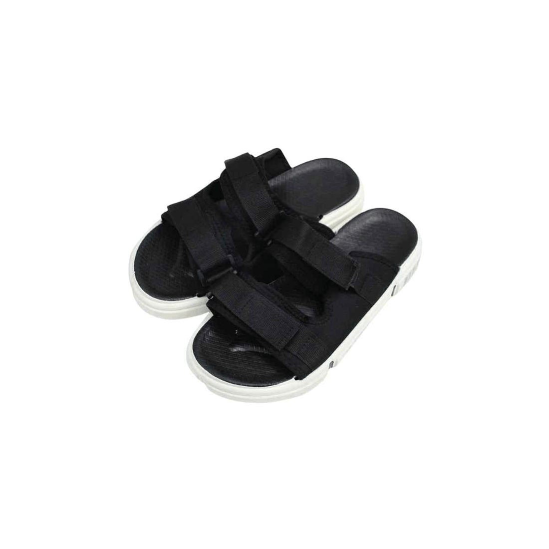 Black & WHite Dual Strap Slipper (A-2435) - LEMON DENIM