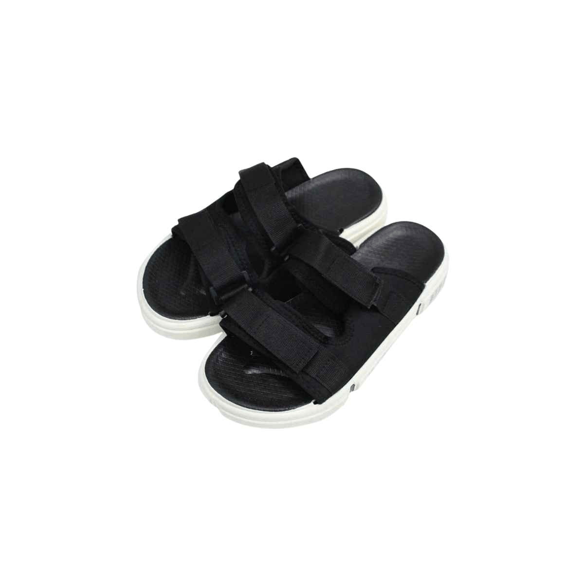 Black & WHite Dual Strap Slipper (A-2435) - LEMON DENIM