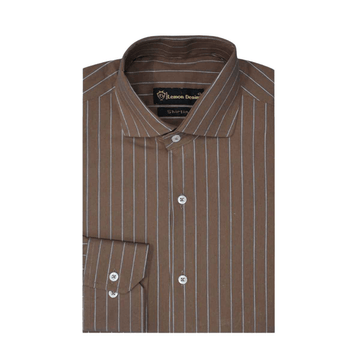 Brown Stripes Formal Shirt - LEMON DENIM