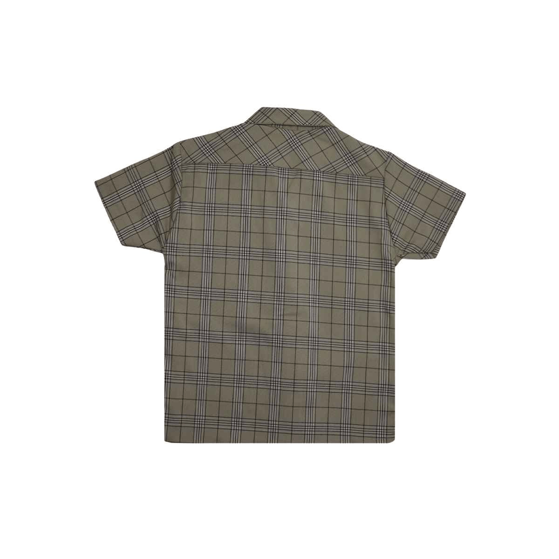 Boys Checked Cuban Collar Cotton Shirt A-1929 - LEMON DENIM