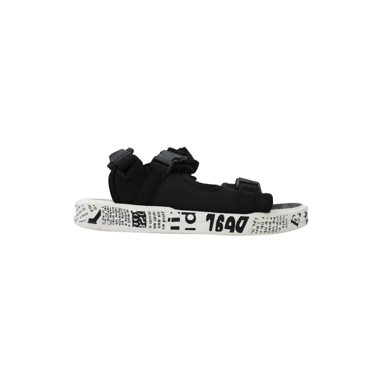 Black & White Dual Strap Sandals A-2438 - LEMON DENIM