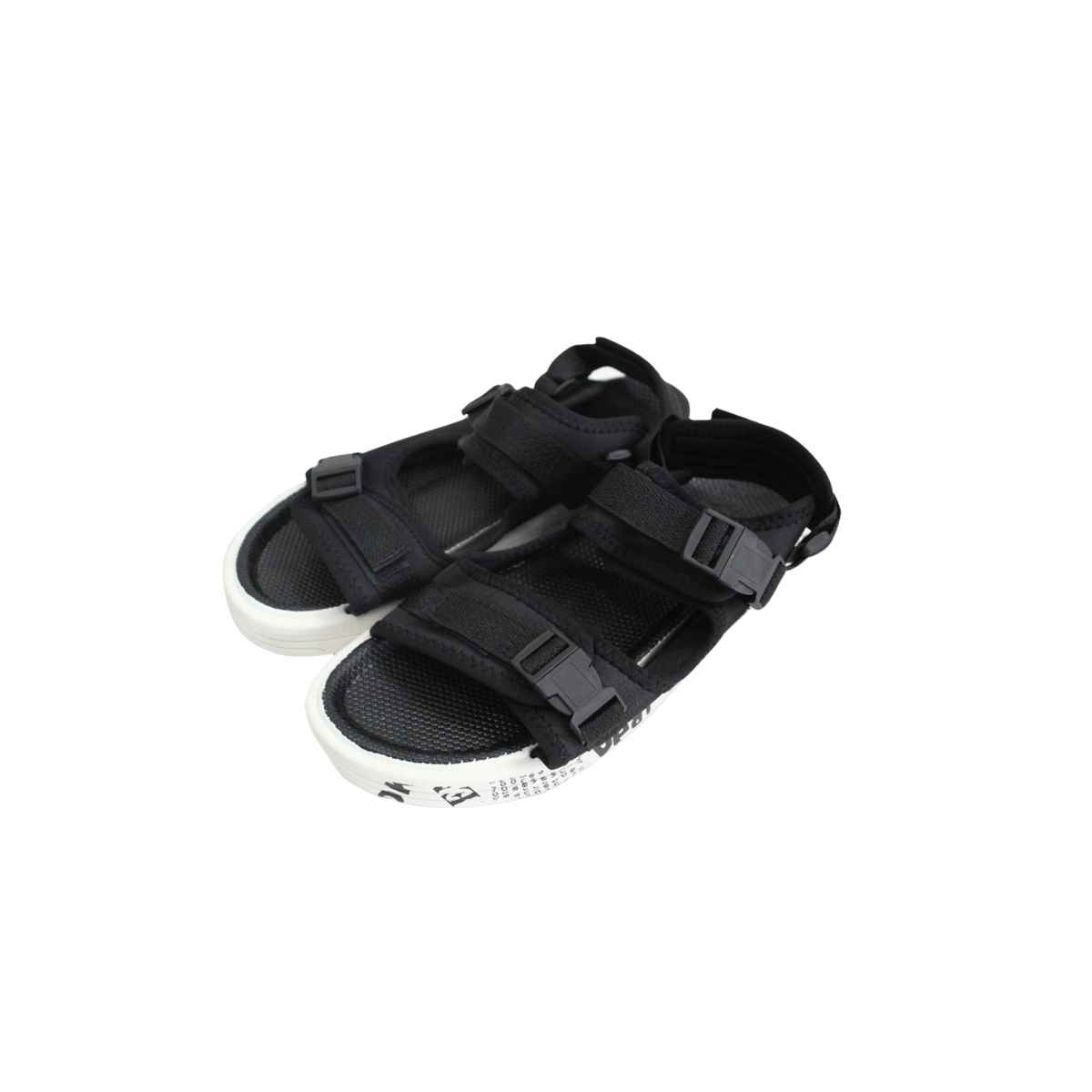 Black & White Dual Strap Sandals A-2438 - LEMON DENIM