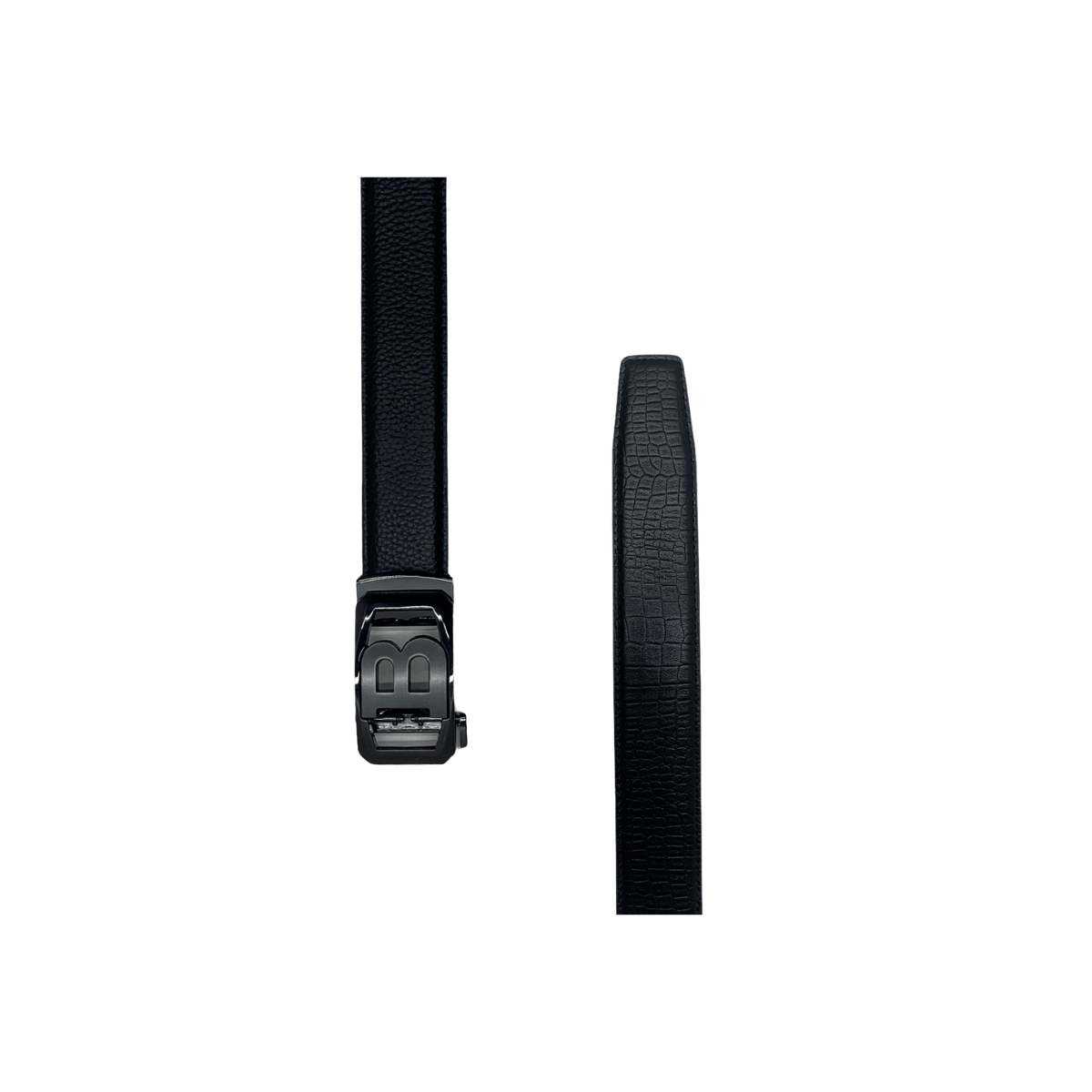 Double Color Metal Automatic Belt for Effortless Style A-2524 - LEMON DENIM