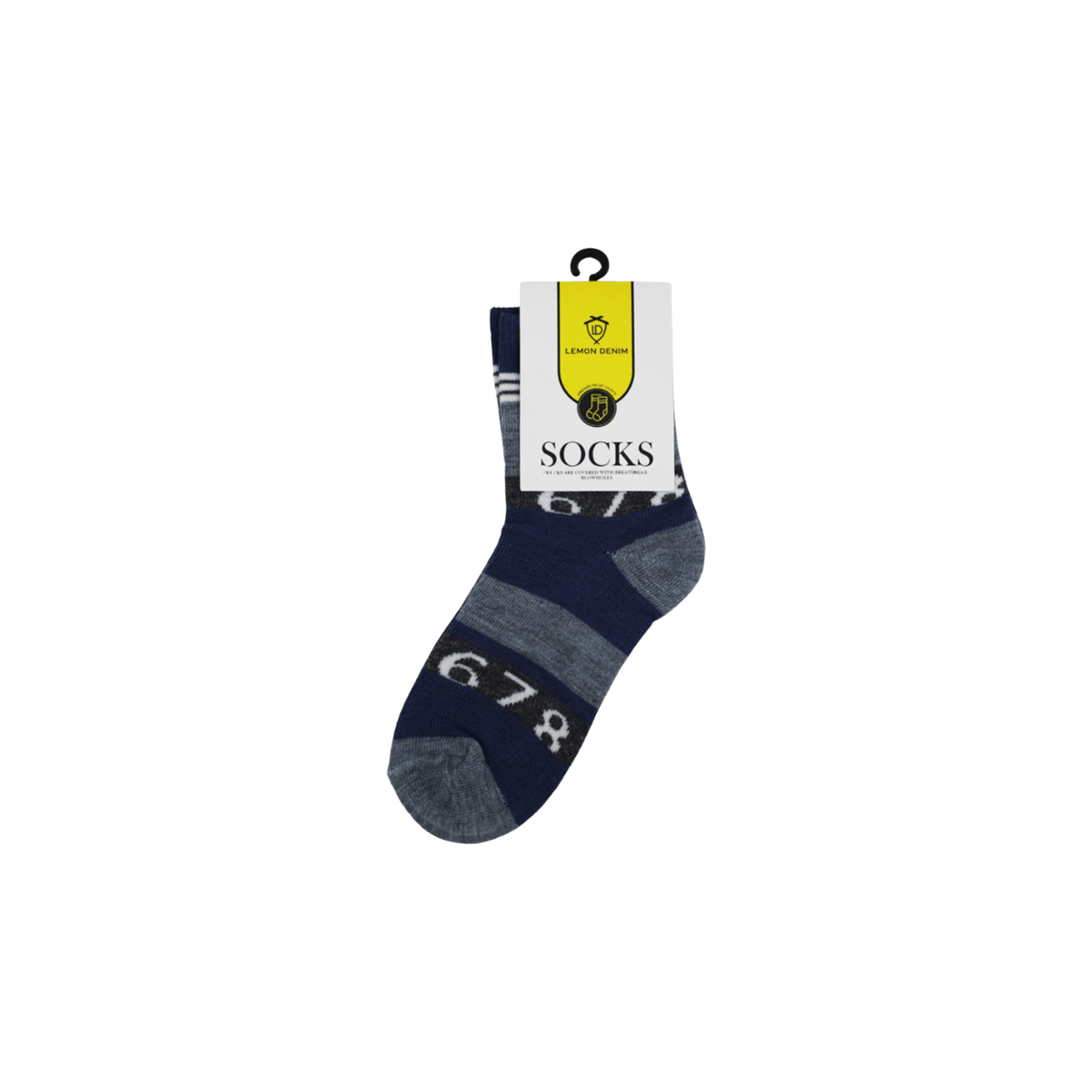 Blue Teddy Print Kids Socks - Cute Multi Teddy Design A-2221 - LEMON DENIM
