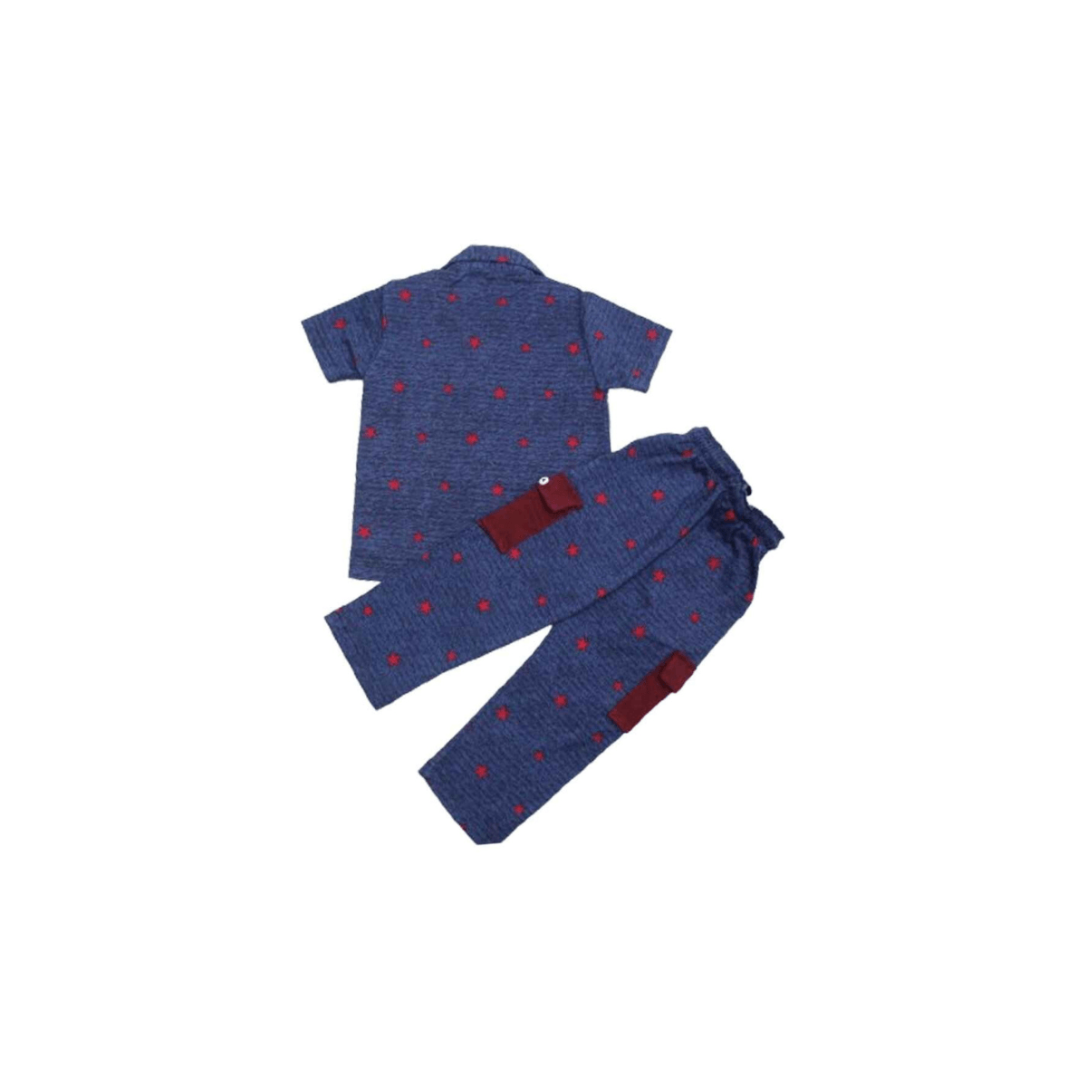 Kids Cotton Co-Ord Set with Printed Design for Children A-2726/27 - LEMON DENIM