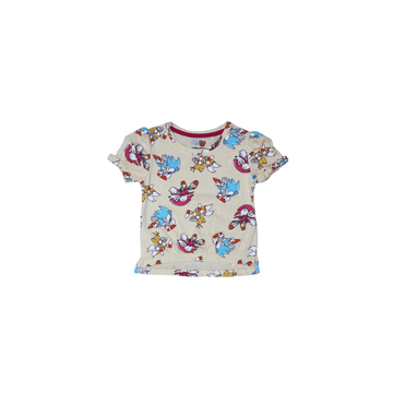 Girls Printed T-shirt - LEMON DENIM