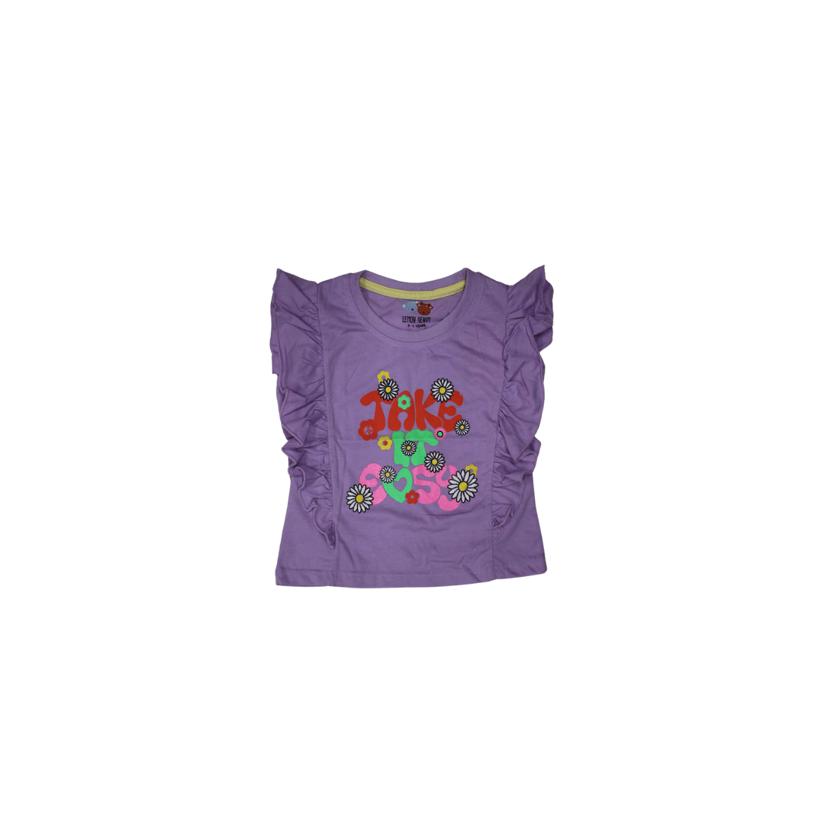 Girls Graphic Printed T-shirt - LEMON DENIM