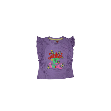 Girls Graphic Printed T-shirt - LEMON DENIM