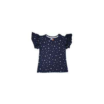 Girls Printed T-shirt - LEMON DENIM