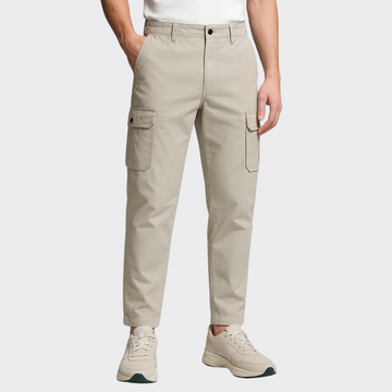 Relaxed Fit Cargo Pants - A-3576 Cotton Cargo Pant - LEMON DENIM