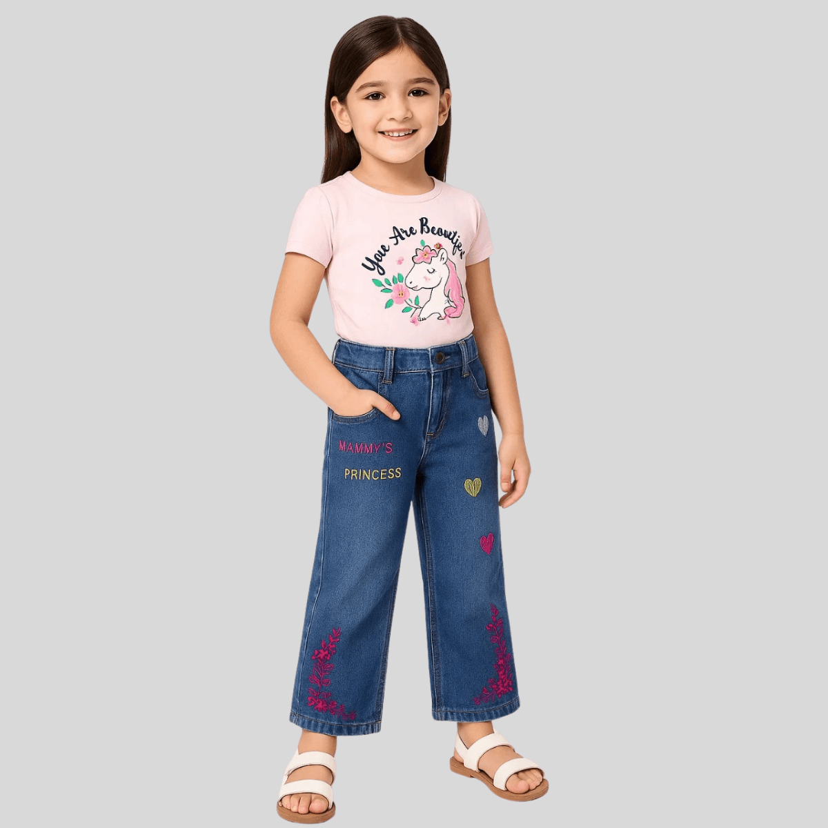 Girls Embroidered Jeans (A-3323)