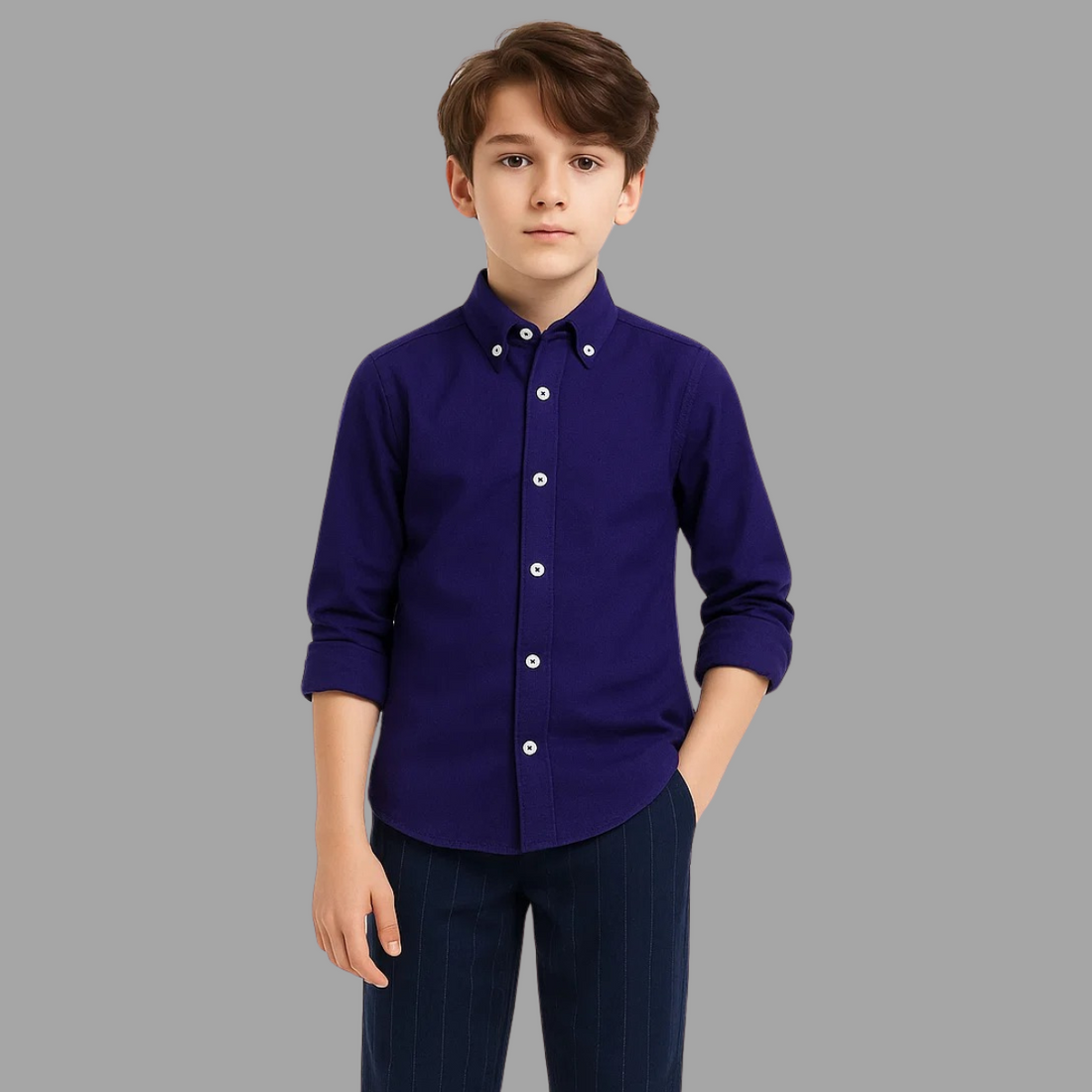 Boys Cotton Shirt - Self Cotton Shirt LT13 A-1803