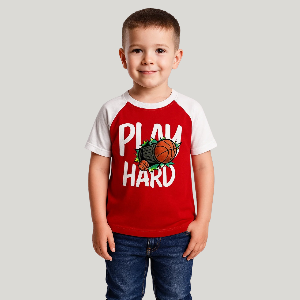 Red and White Graphic T-Shirt A-1594