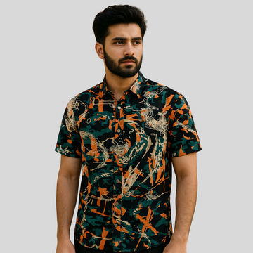 Men's Casual Printed Shirt A-1408 - Stylish and Comfortable