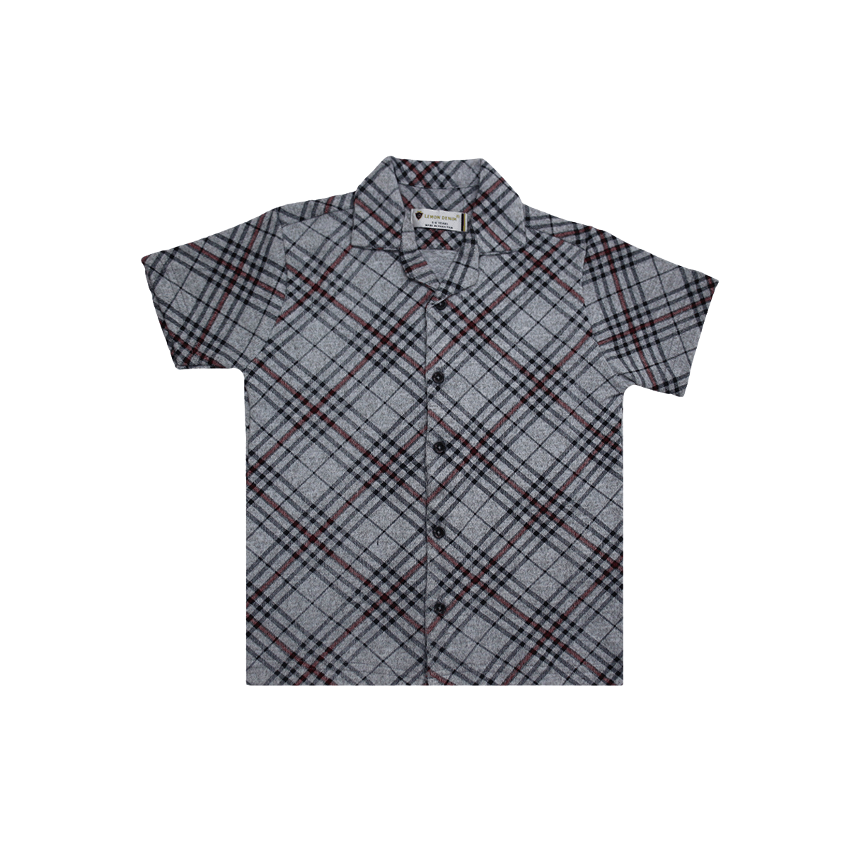 Boys Striped Cuban Collar Dry-Fit Shirt A-1934 - LEMON DENIM
