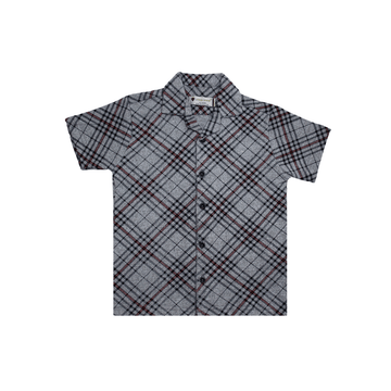 Boys Striped Cuban Collar Dry-Fit Shirt A-1934 - LEMON DENIM