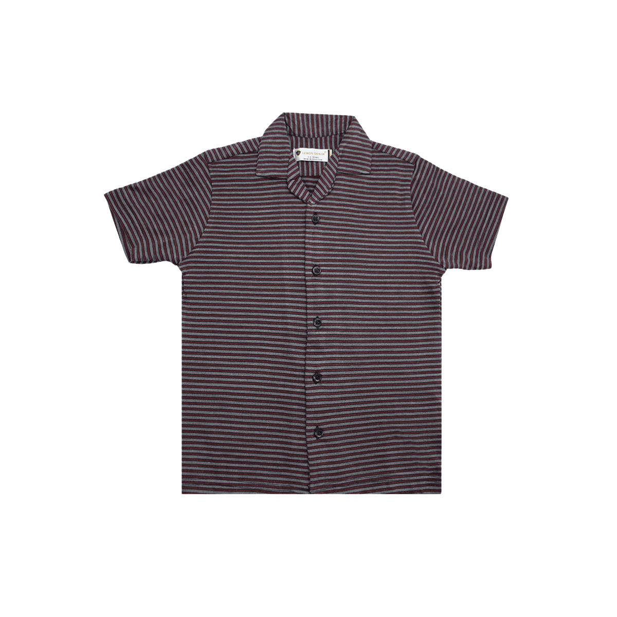 Boys Striped Cuban Collar Dry-Fit Shirt A-1934 - LEMON DENIM