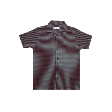 Boys Striped Cuban Collar Dry-Fit Shirt A-1934 - LEMON DENIM