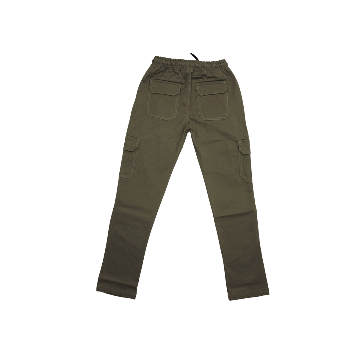 Boys Cargo Pants with Six Pockets in Solid Color