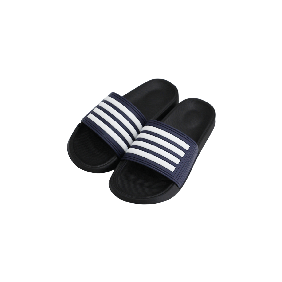 Navy Blue White Lining Slipper A-2431 - LEMON DENIM
