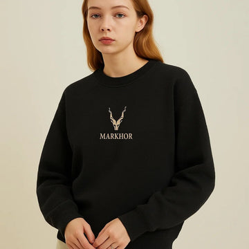 Black Markhor Embroidery Jumper (A-2747)