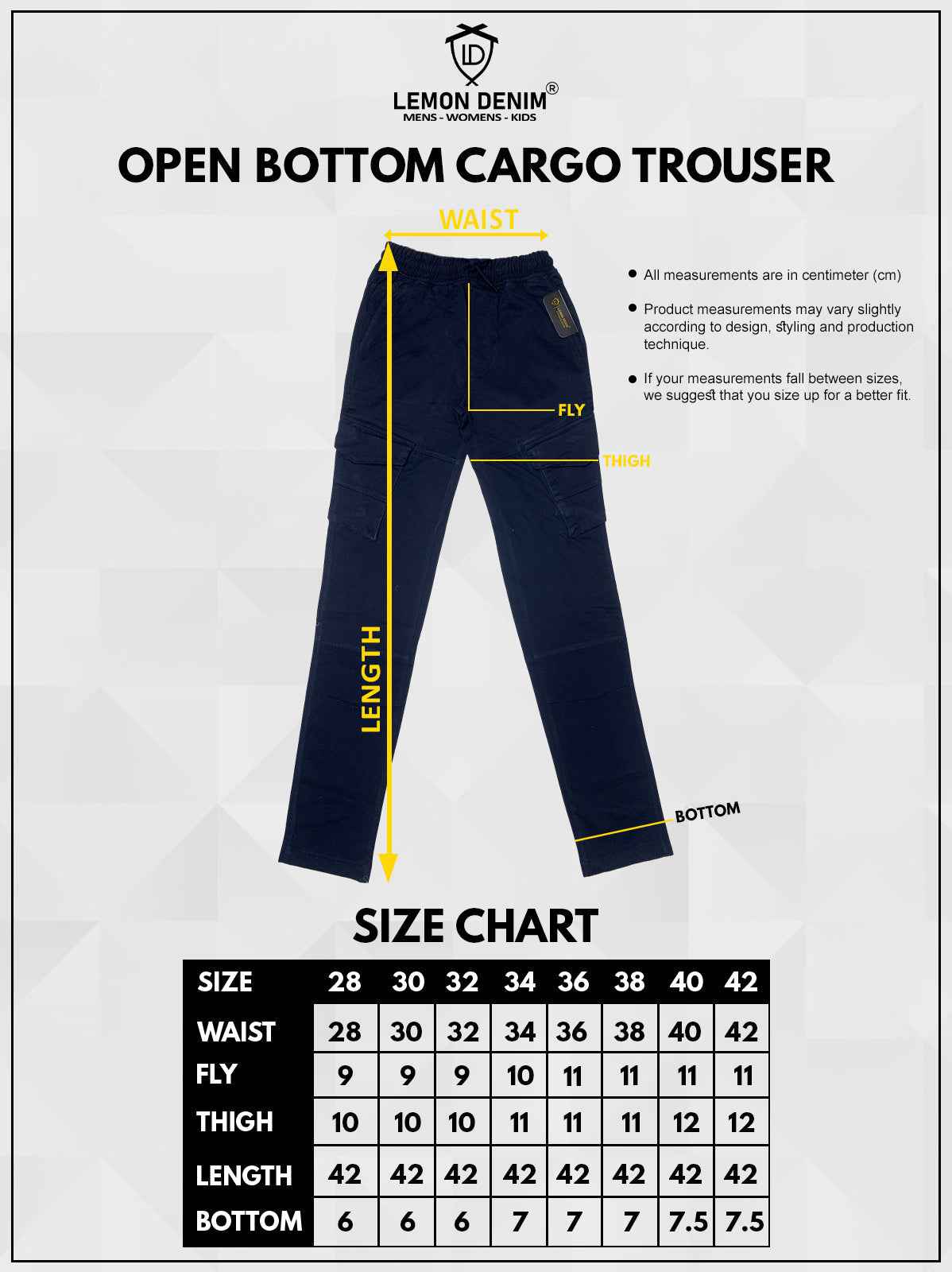 Straight Cargo Trousers - Open Button Style (A-2515)