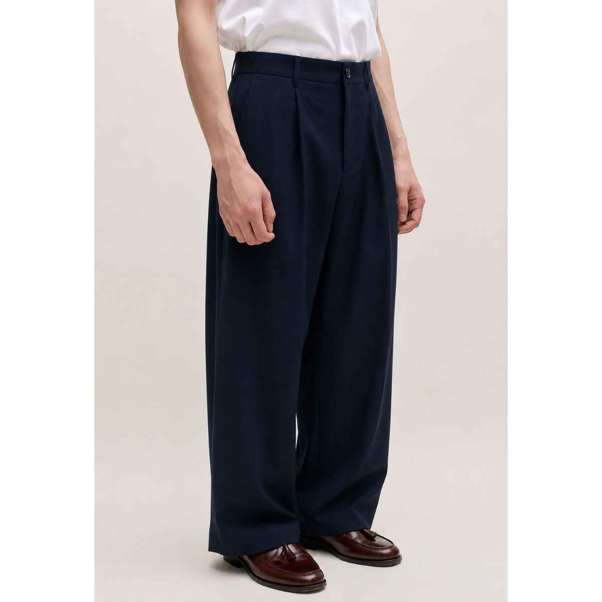 Navy Blue Long Length Gurkha Pant (A-4682)
