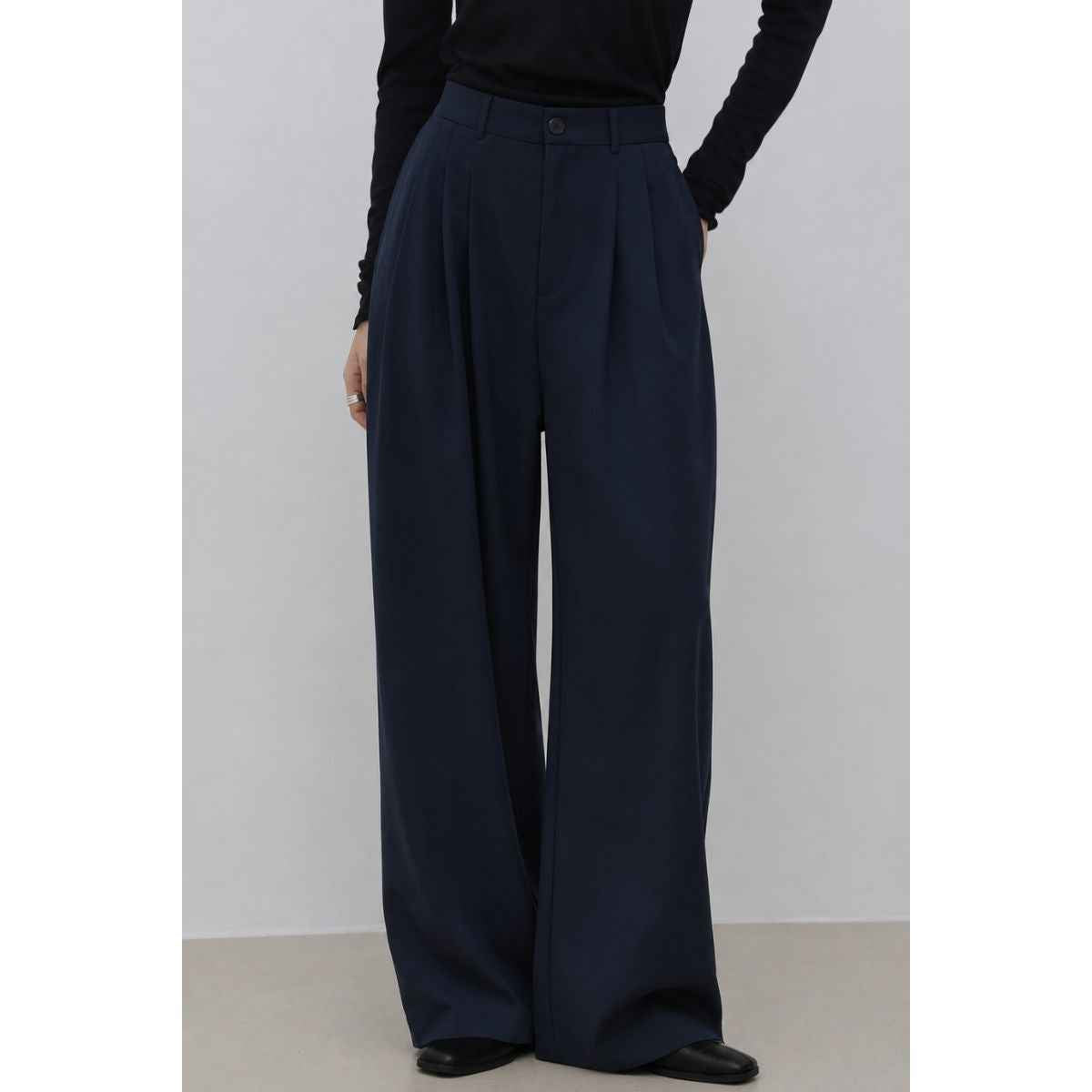 Navy Blue Long Length Gurkha Pant (A-4682)