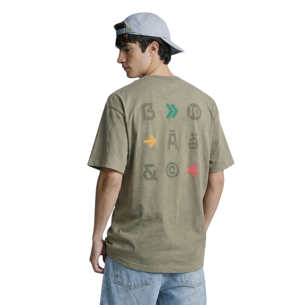 Bottle Green Down Shoulder Printed T-Shirt (A-4163)