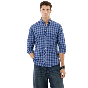 Sky Blue Casual Check Shirt (A-3841)