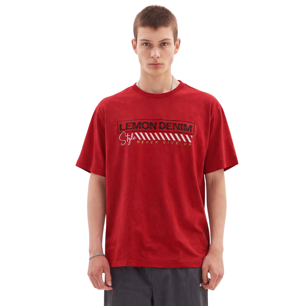 Red Color Mens Printed T-Shirt (A-1749)