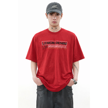 Red Color Mens Printed T-Shirt (A-1749)