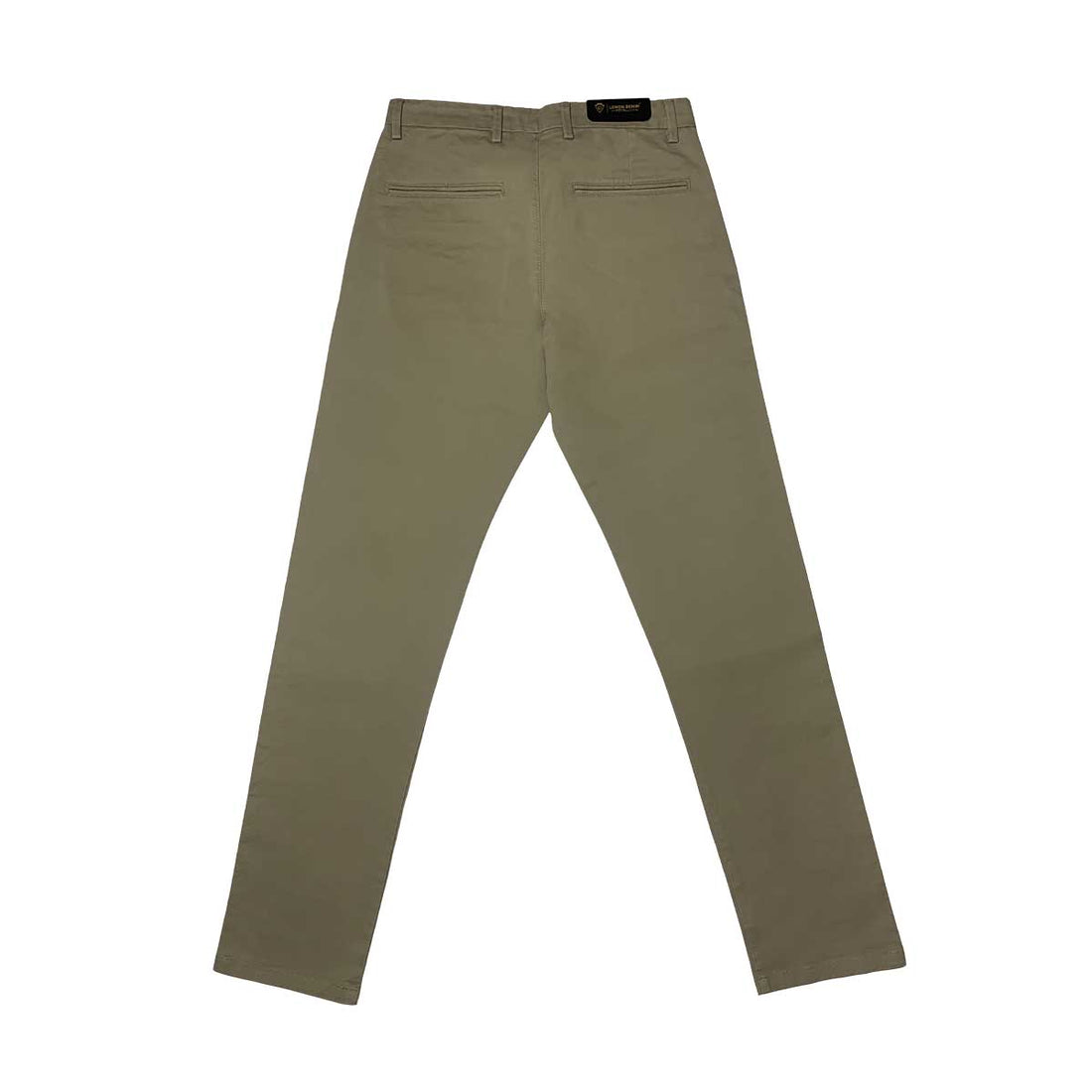 Khaki Cotton Chino Pants - Solid Colour Cotton Chino (A-3452)