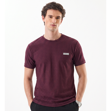 Maroon Self Texture Round Neck (A-5046)