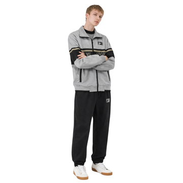 Grey Double Contrast Fleece Activewear Track Suit (A-4018)