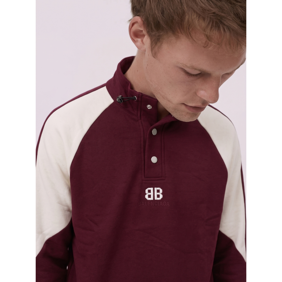 Maroon & Off-white Turtle Neck Style Sweat Shirt (A-5202)