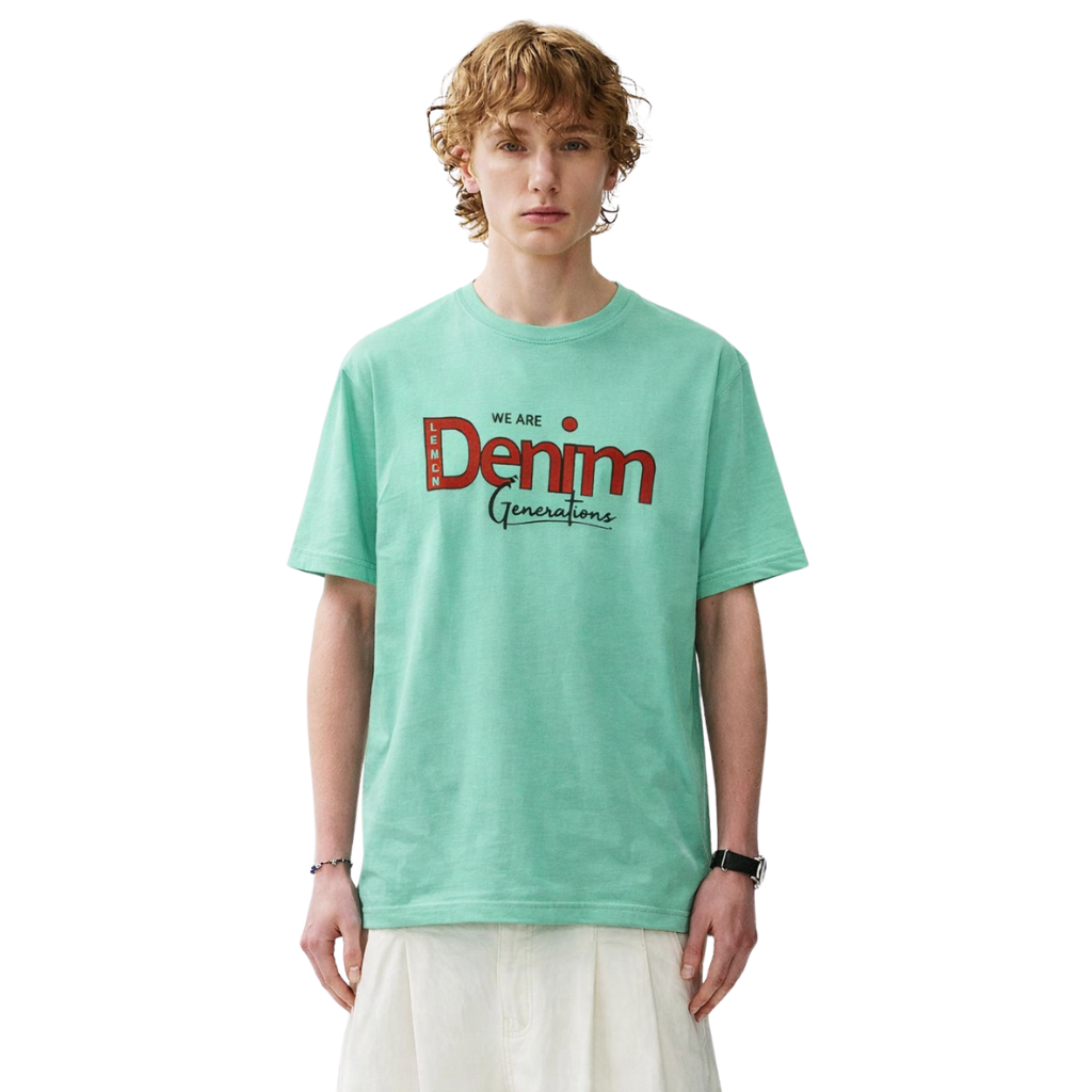 Light Cyan Color Mens Printed T-shirt (A-1742)